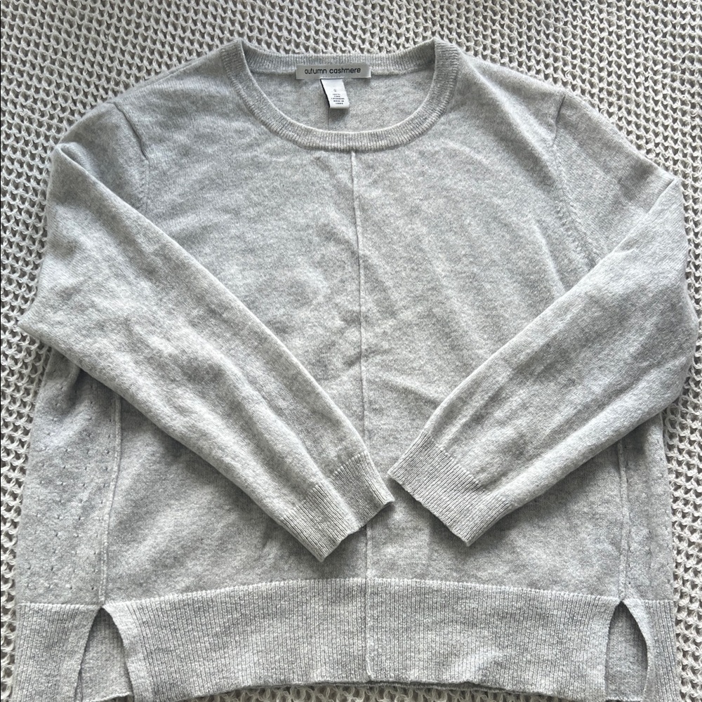 Autumn Cashmere Light Gray Crew Neck Sweater